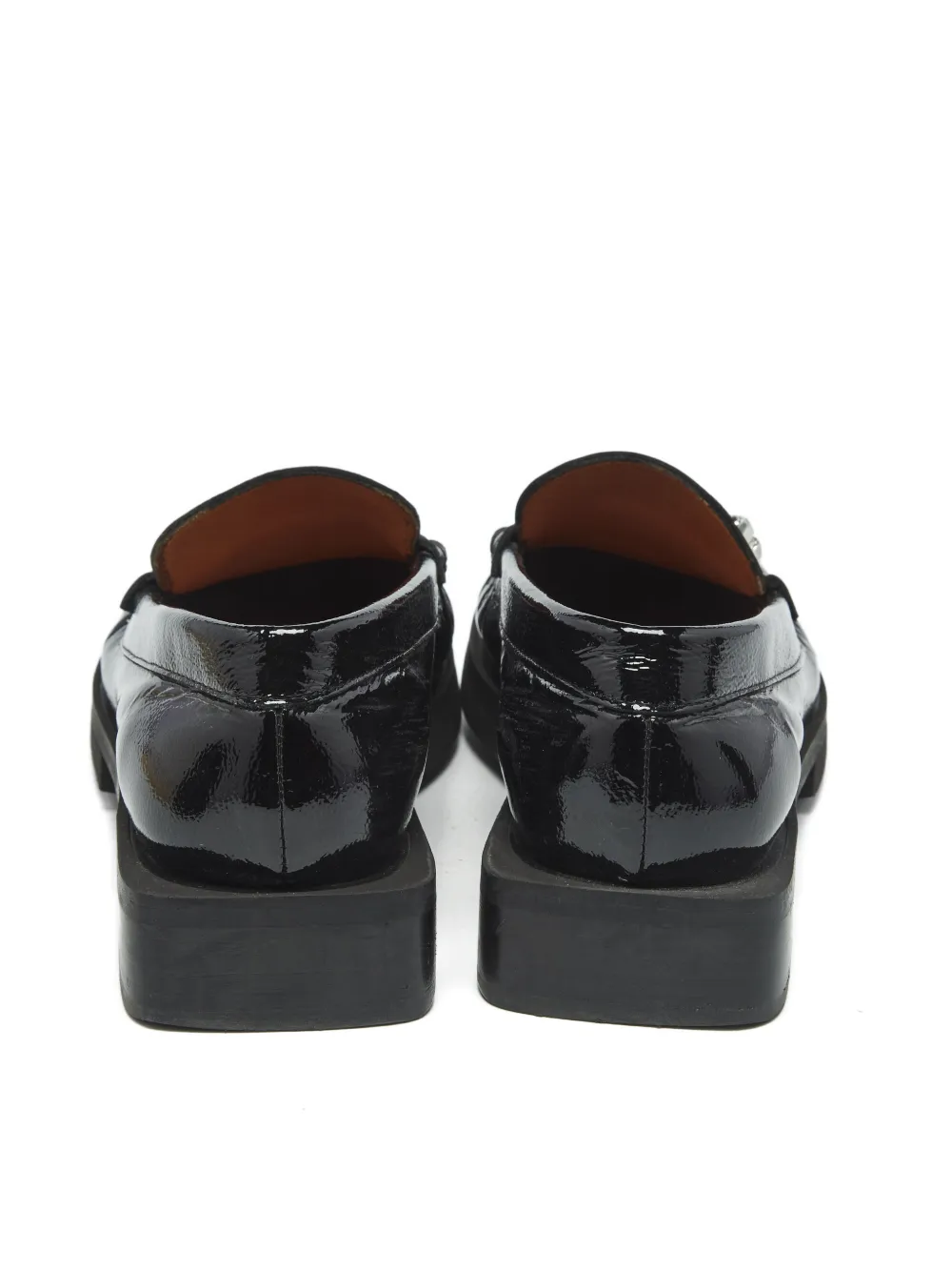GANNI crystal leather loafers - Zwart