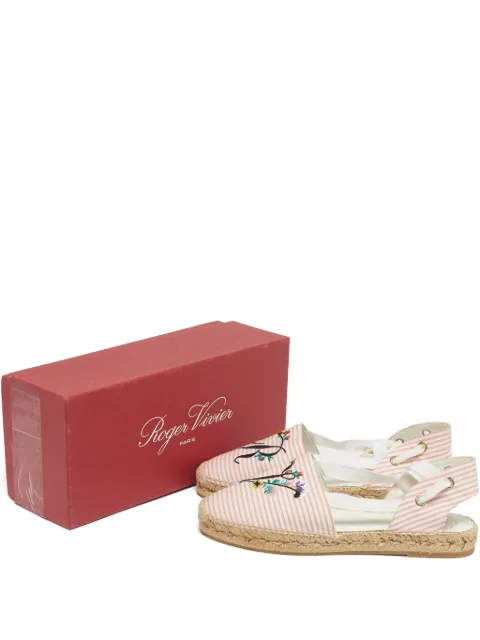 Roger Vivier logo-embroidered flat espadrilles