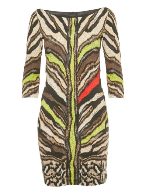 Just Cavalli Vintage vestido corto manga larga con animal print