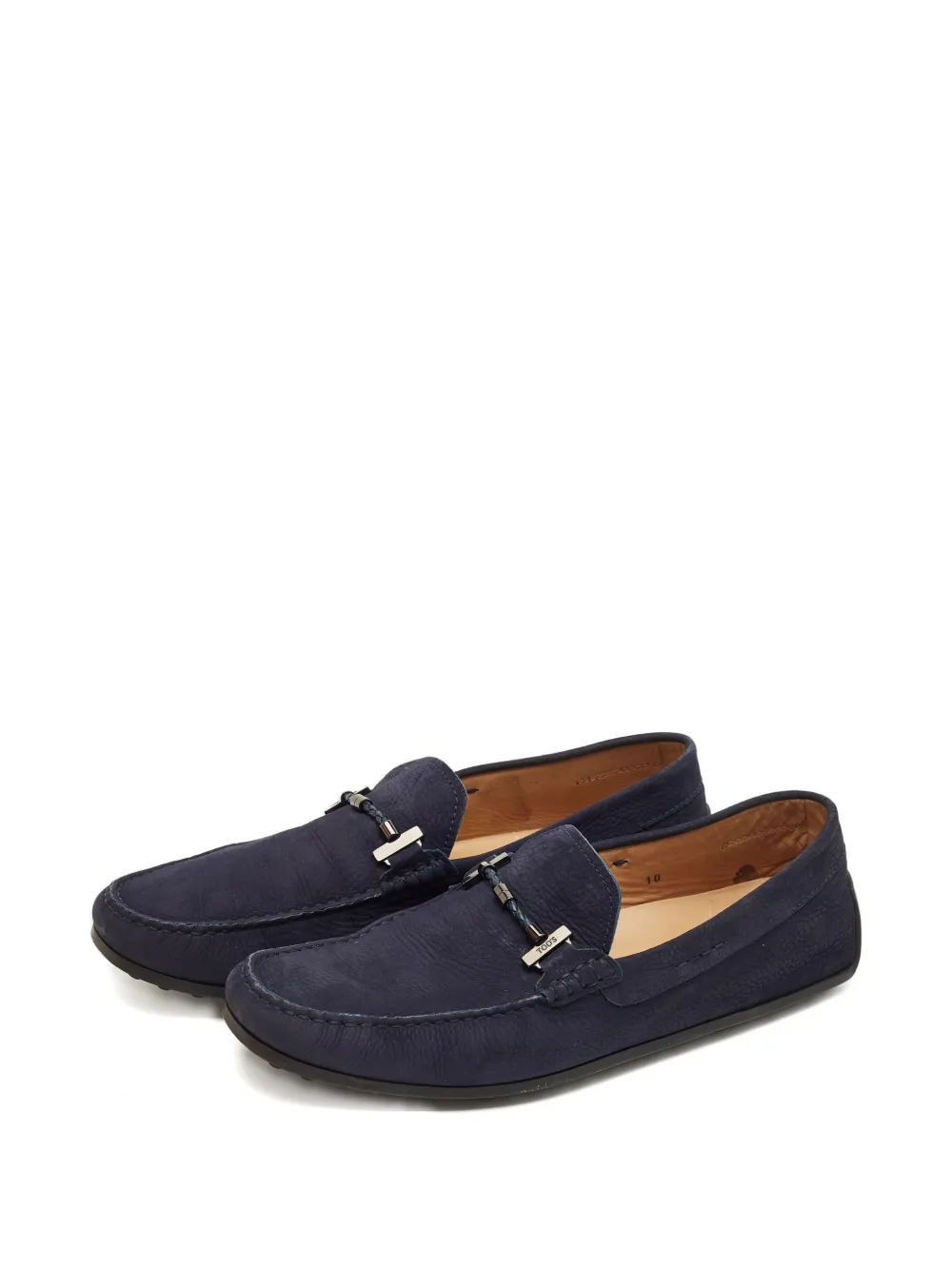 Pre-owned Tod's Logo-detail Suede Loafers In Blue