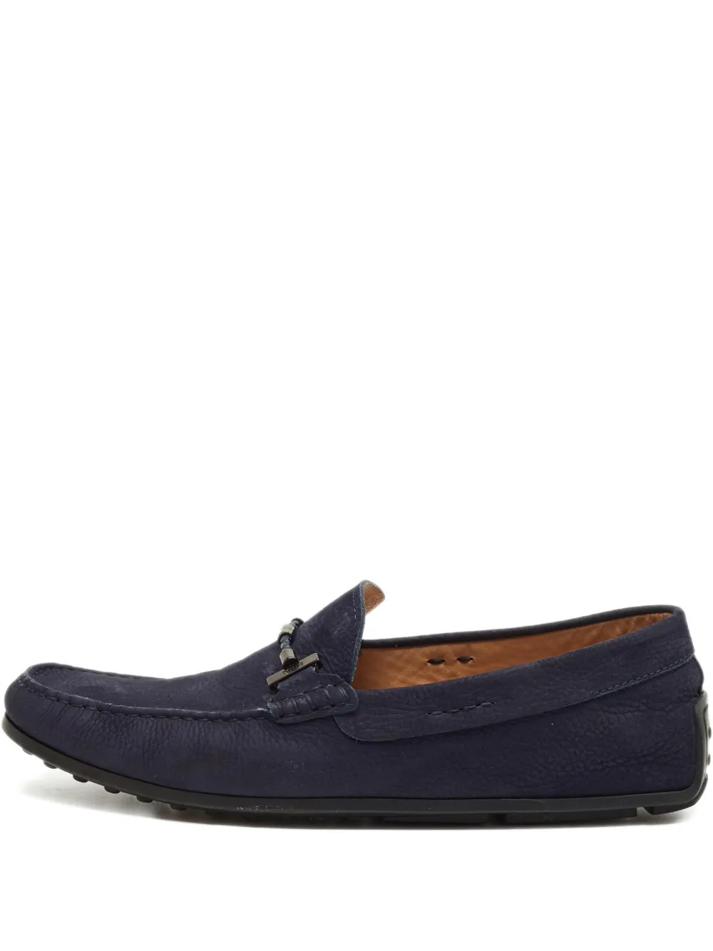 Pre-owned Tod's Logo-detail Suede Loafers In Blue