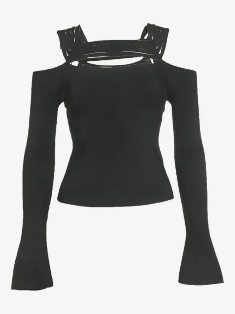 SIMKHAI  ribbed knit shoulder-cutout top