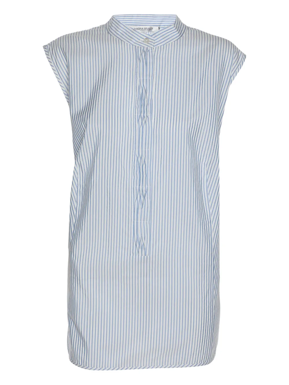 Pre-owned Marina Rinaldi Striped Sleeveless Blouse In Blue