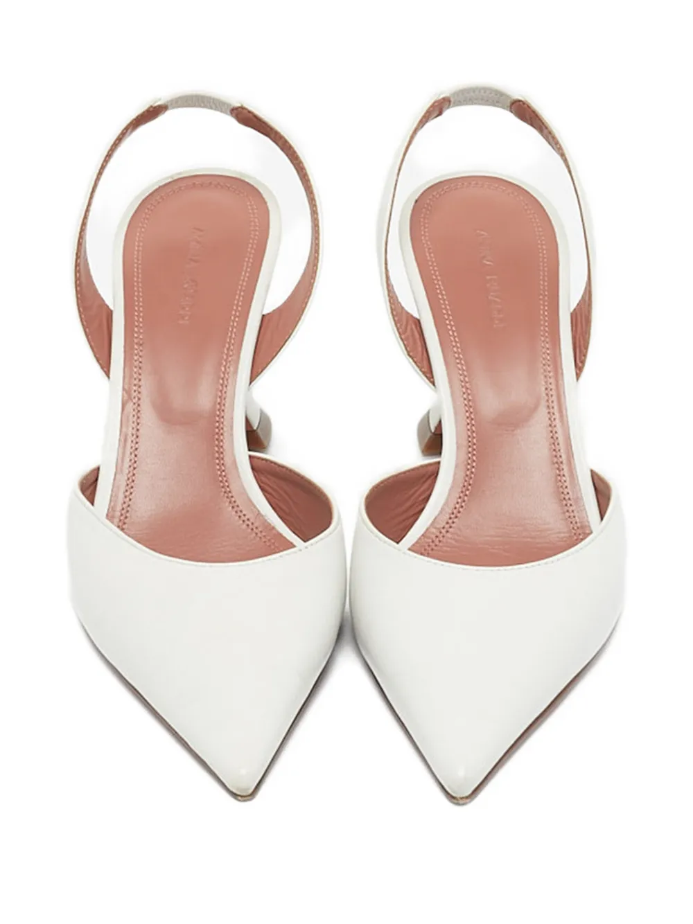 Amina Muaddi Rosie leather slingback - Wit