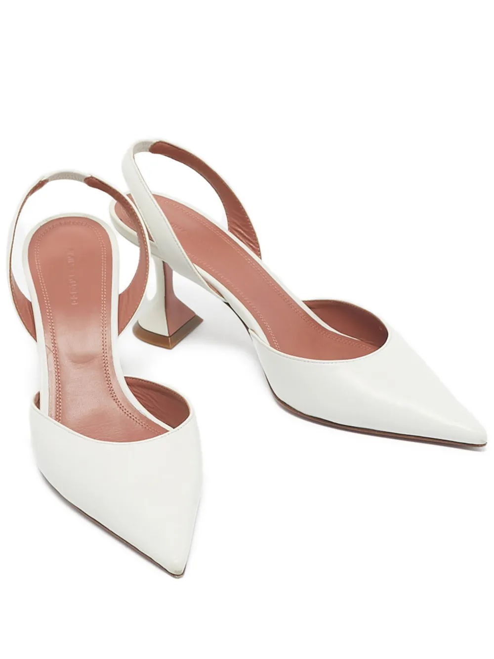 Amina Muaddi Rosie leather slingback - Bianco