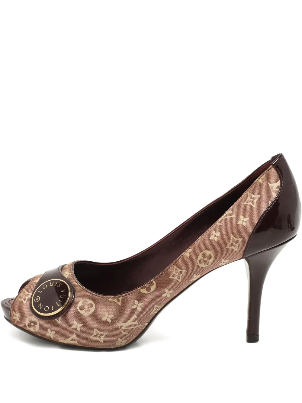 Louis Vuitton Pre-Owned monogram peep-toe pumps - Braun