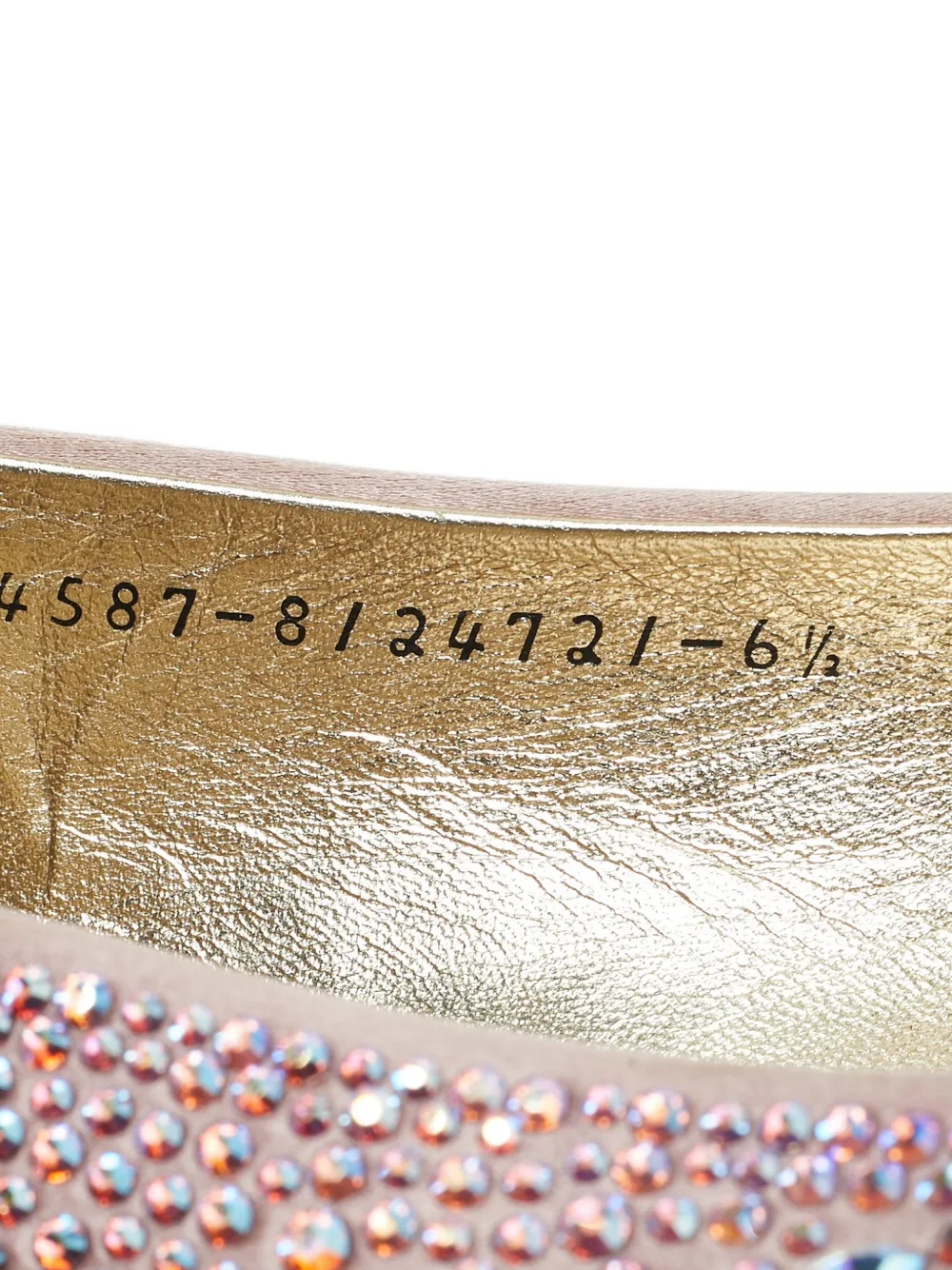 Pre-owned Gina Crystal-embellishment Ballet Flats In Purple