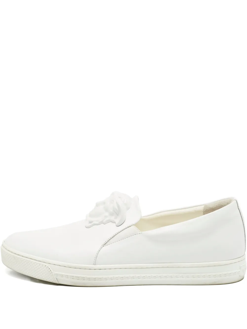 Versace Pre-Owned Medusa palazzo leather slip-on sneakers - Bianco