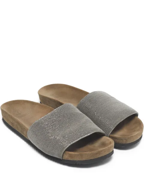 Brunello Cucinelli Monili beaded flat slides
