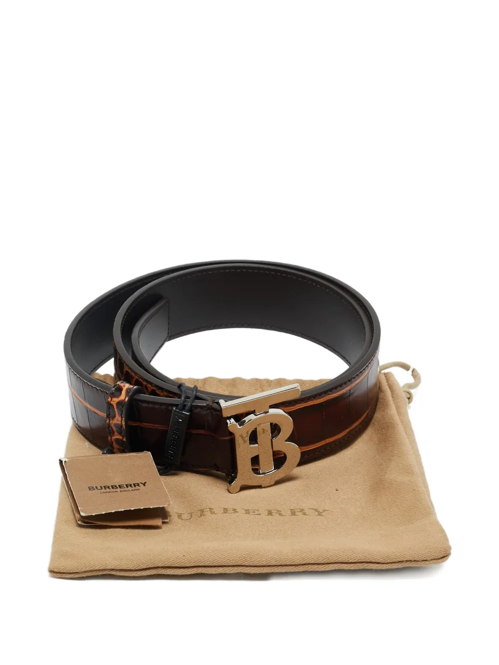 Burberry Pre-Owned クロコエンボス ベルト | ブラウン | FARFETCH JP