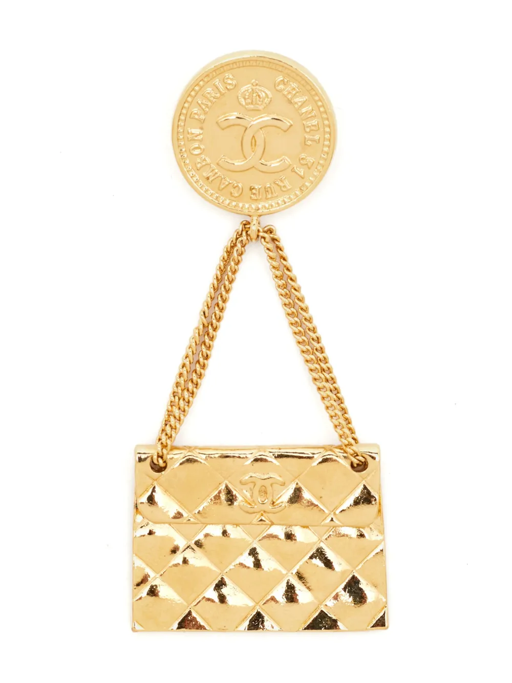 CHANEL Pre-Owned Spilla con motivo borsa - Oro