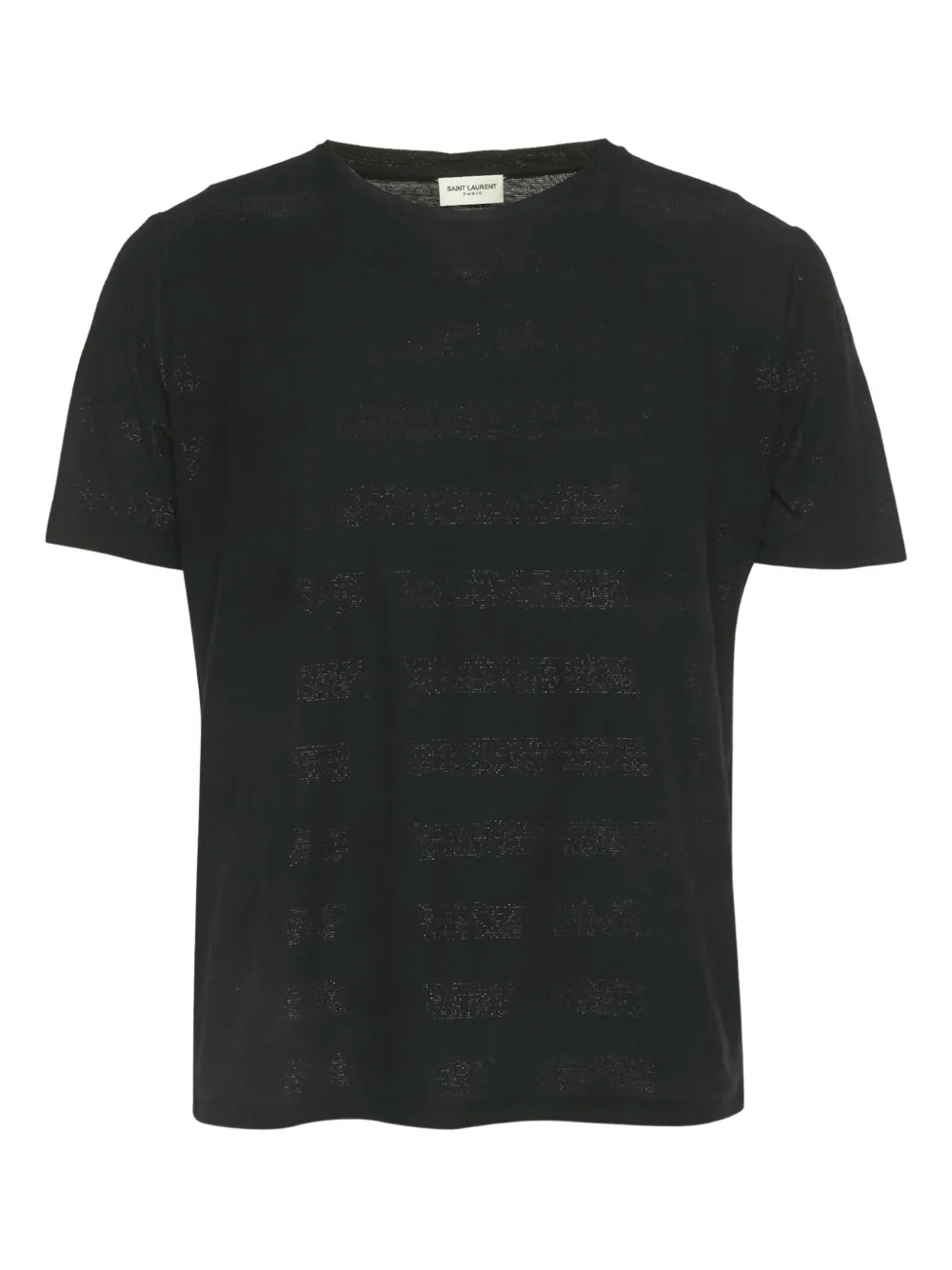 Saint Laurent Pre-Owned striped shimmer T-shirt | Black | Image 1