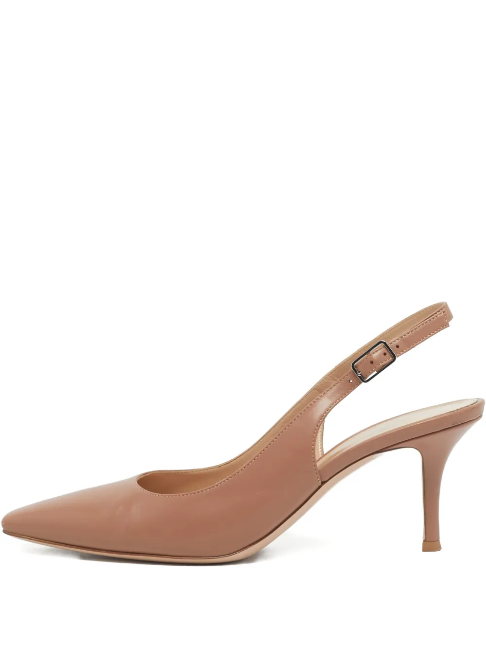 Gianvito Rossi leather pointed-toe slingback pumps - Braun