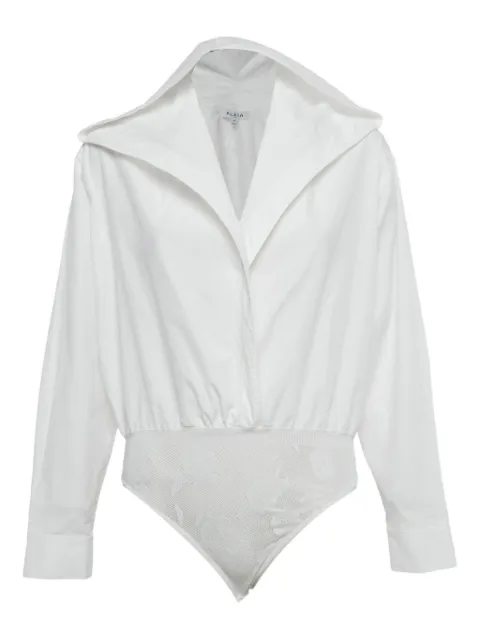 Alaïa Pre-Owned hooded wrap cotton bodysuit