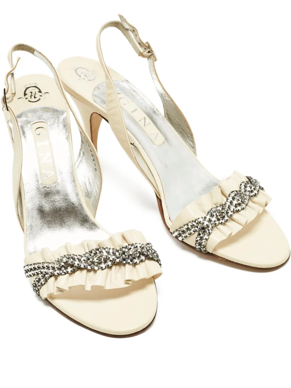 Gina crystal-embellished sandals - Nude
