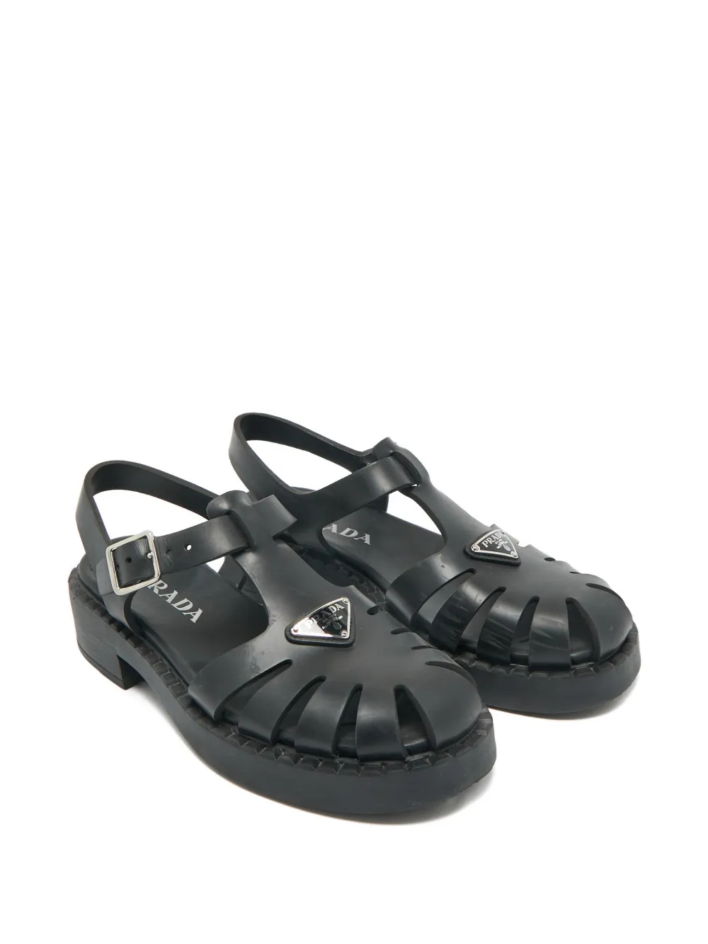Prada Pre-Owned Monolith rubber sandals - Zwart