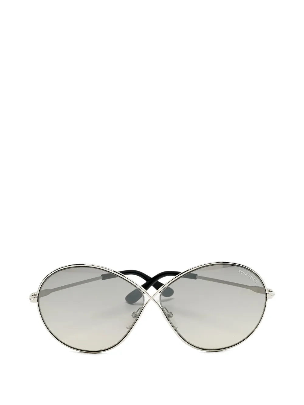 Pre-owned Tom Ford Rania 02 Round Sunglasses In Silver