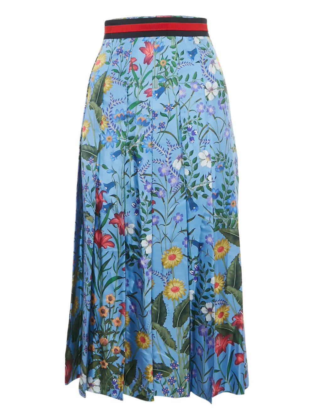 Gucci Pre-Owned falda midi con pliegues y estampado floral | azul | Image 1