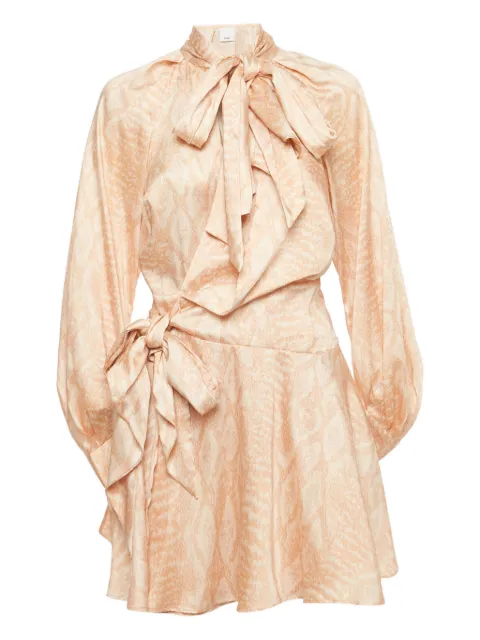 Acler beige wrap mini dress