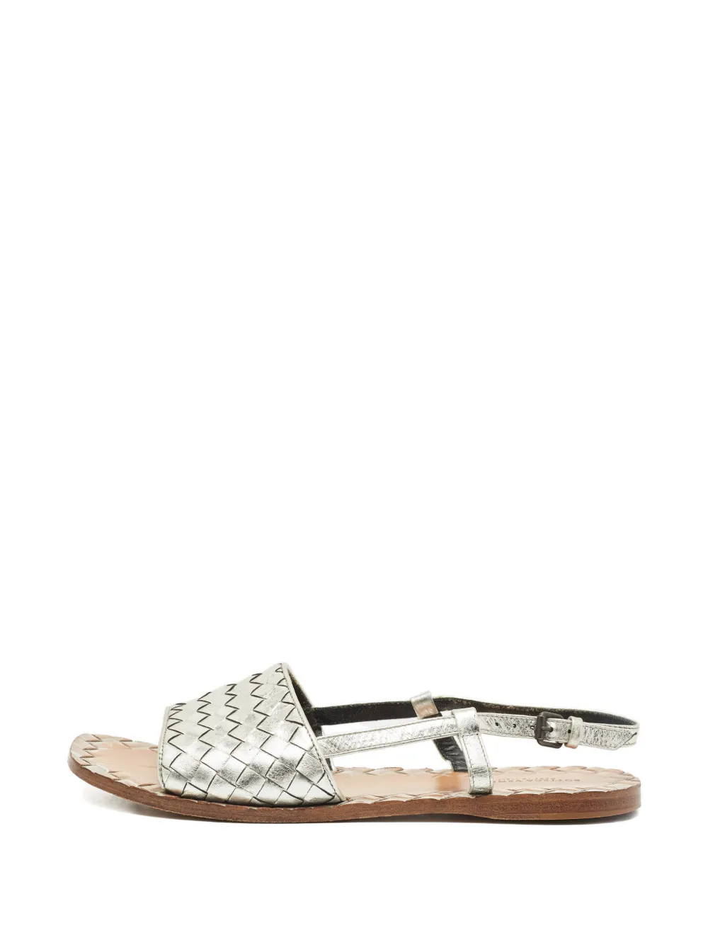 Bottega Veneta Pre-Owned Sandalen mit Webmuster - Silber