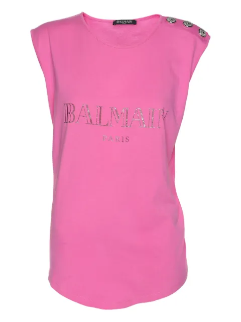 Balmain Pre-Owned sleeveless logo top