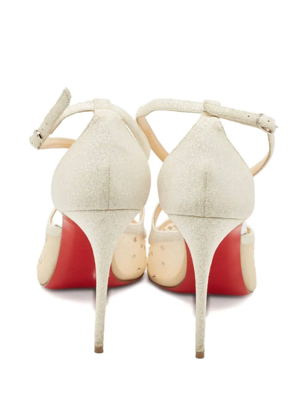 Christian Louboutin Pre-Owned silver strass embellished sandals 11 mm - Zilver