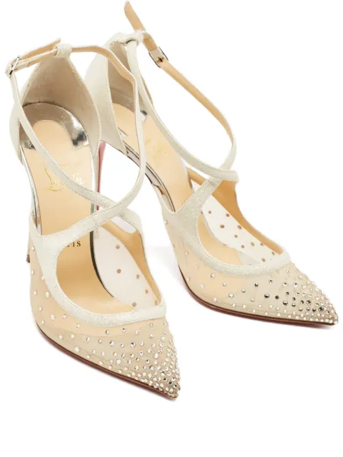 Christian Louboutin Pre-Owned silver strass embellished sandals 11 mm