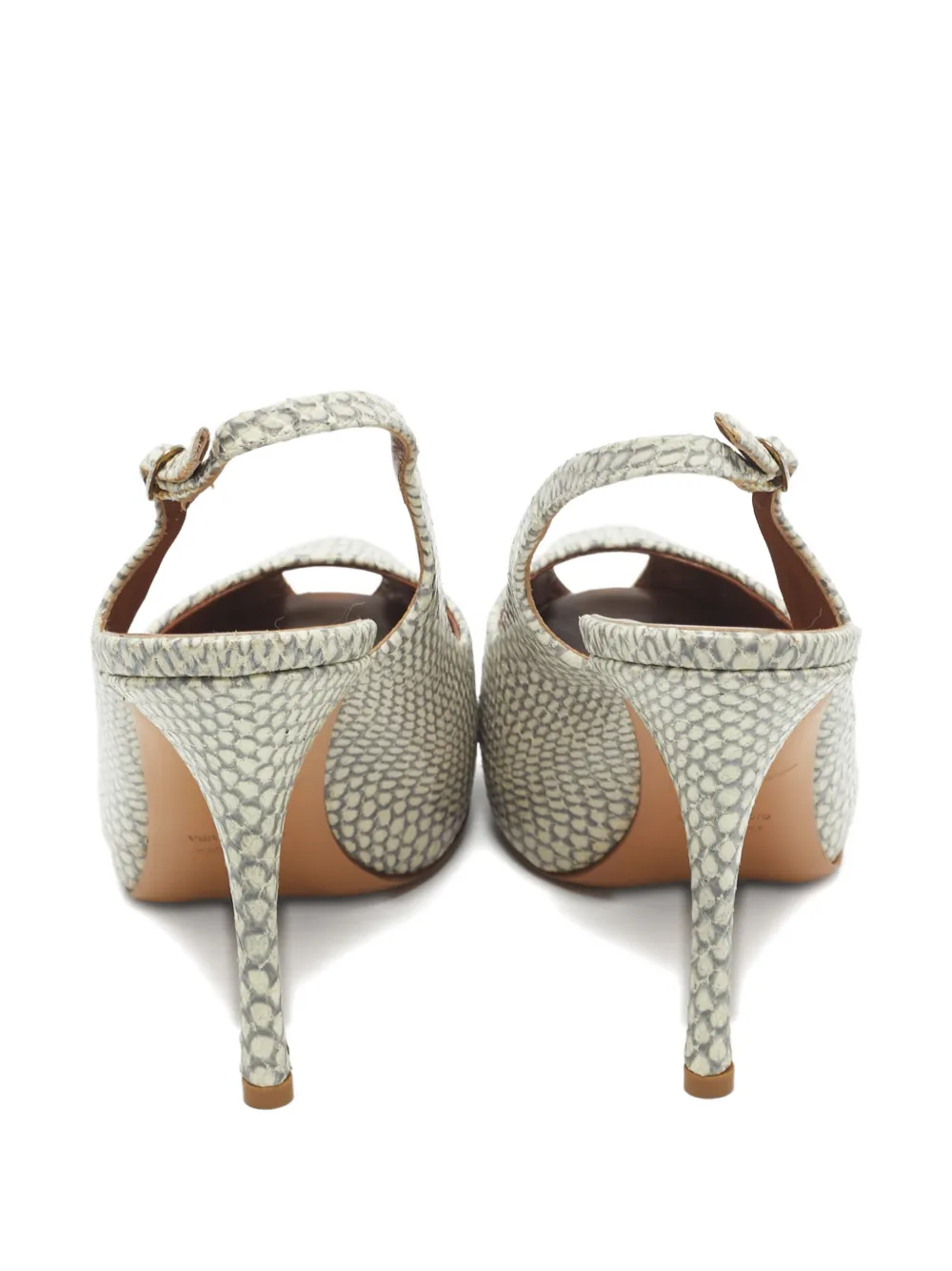 Giuseppe Zanotti Vintage python-embossed peep toe pumps - Beige