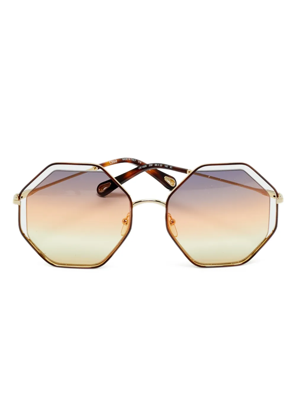 Chloé Pre-Owned Poppy  geometric-frame sunglasses | Gold | Image 1