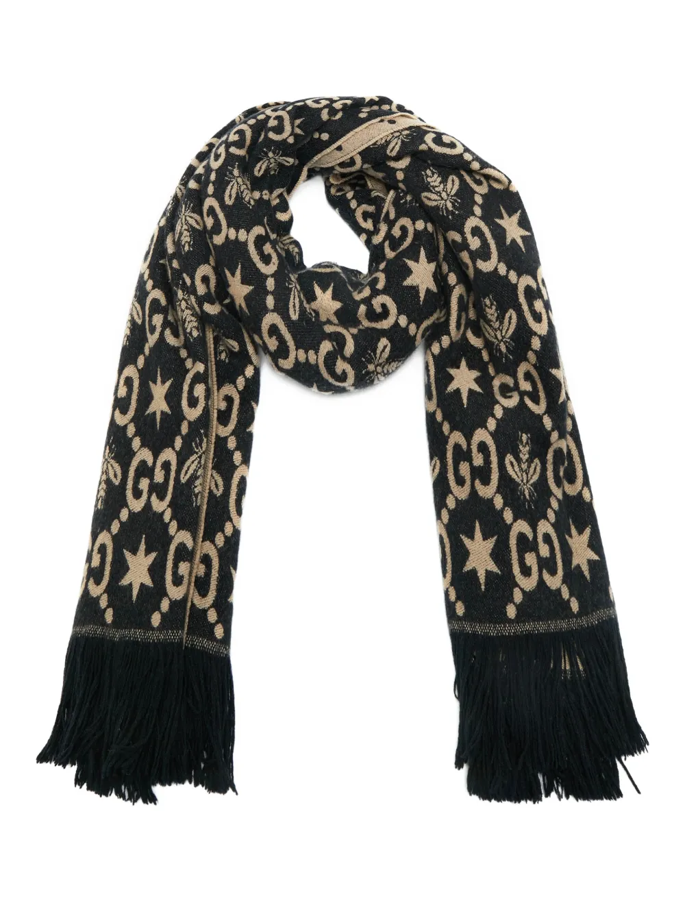 Gucci Pre-Owned Scialle con motivo GG jacquard - Nero