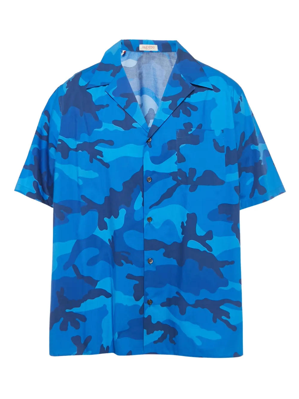 Valentino Pre-Owned Camicia in cotone con stampa camouflage | blu | Image 1