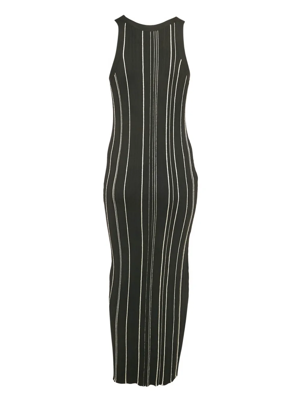 Pre-owned Totême Braided Ribbed Maxi Dress In Black