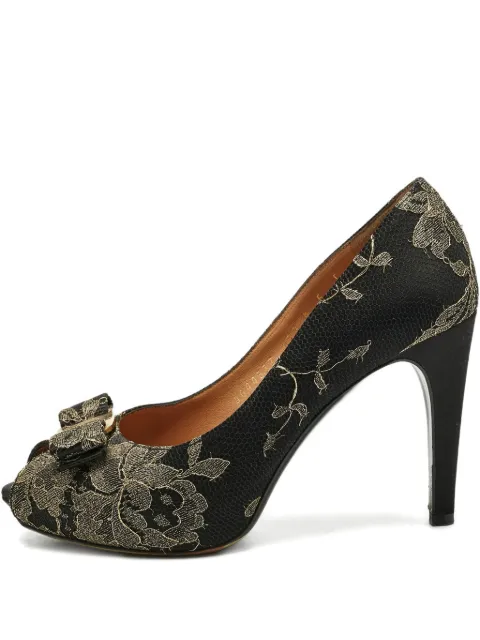 Ferragamo Pre-Owned peep-toe lace-detail pumps