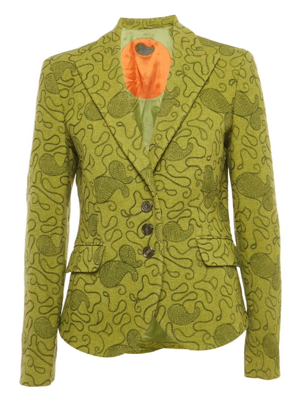 Etro Pre-Owned paisley-embroidered wool blazer - Verde