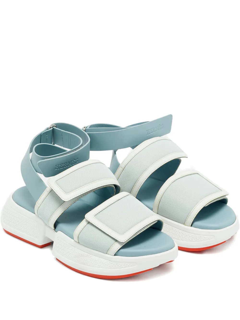 Hermès Pre-Owned 35.5 calf leather strap sandals - Blau