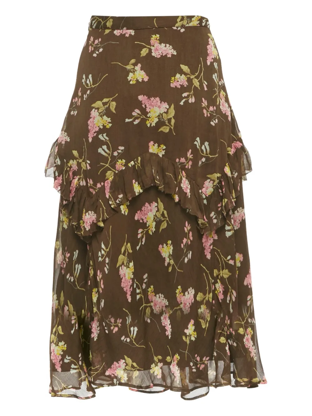 Polo Ralph Lauren floral-print midi skirt - Marrone