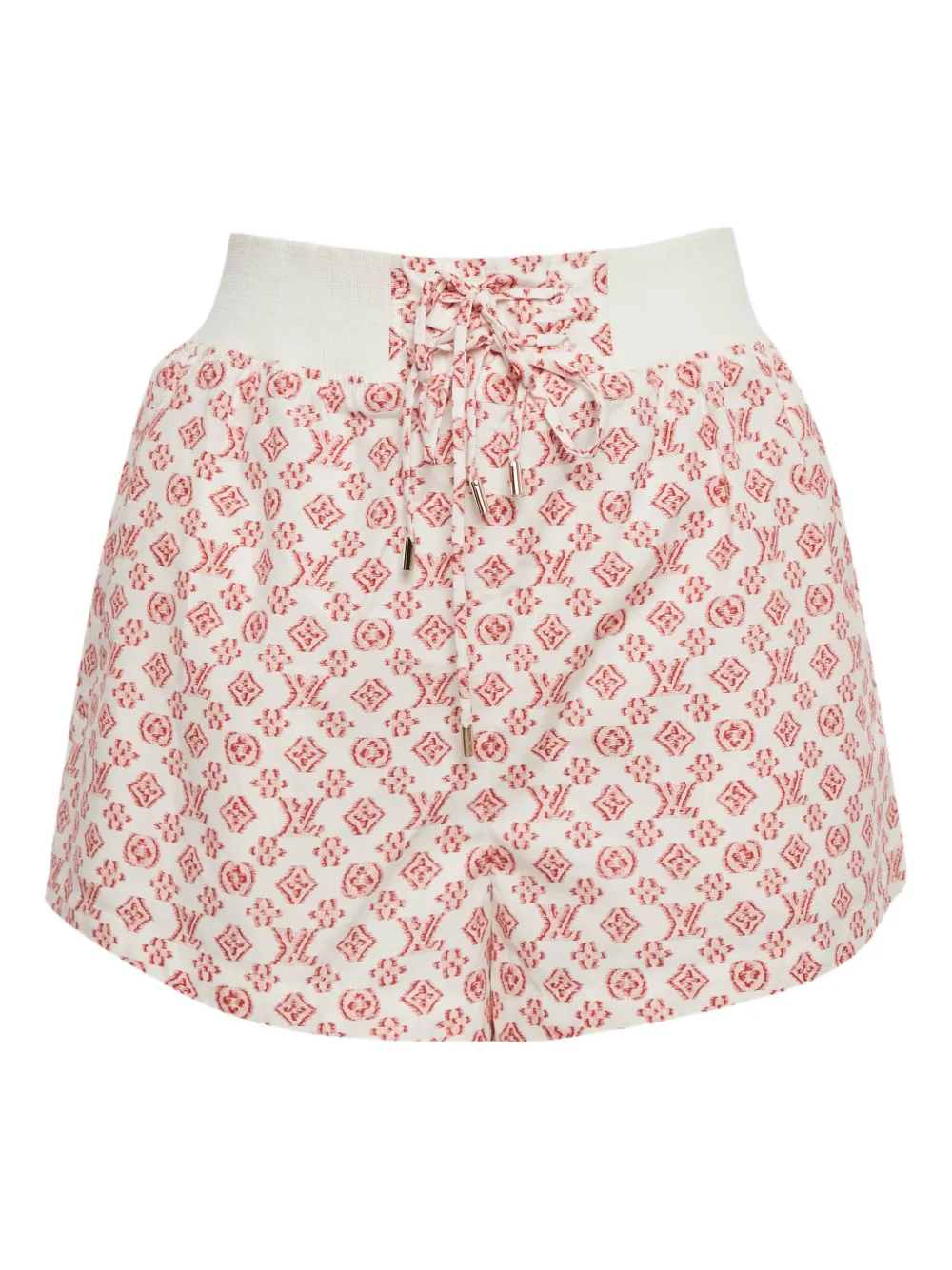 Louis Vuitton Pre-Owned Monogram-print drawstring shorts | White | Image 1