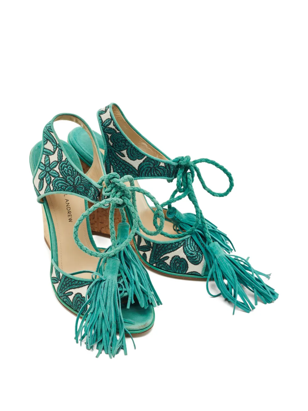 Paul Andrew floral tassel sandals - Groen