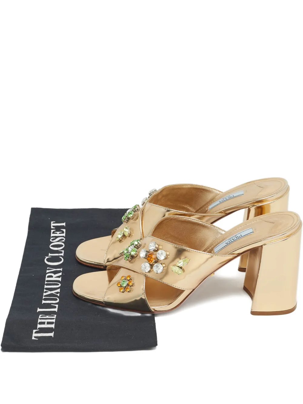 Prada Pre-Owned block-heel sandals | Gold | Image 1