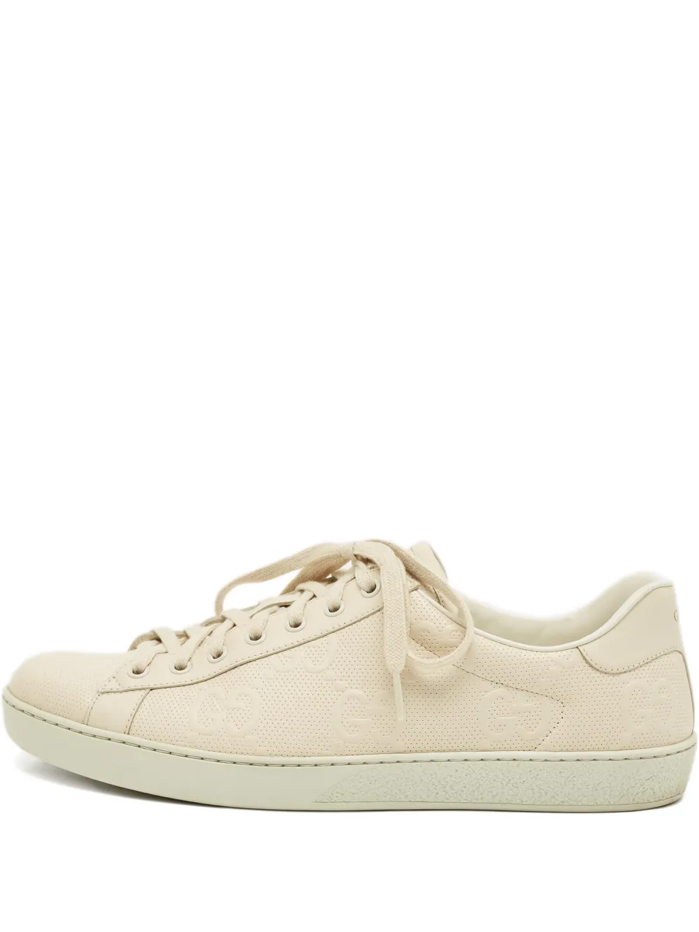 Gucci Pre-Owned perforated leather sneakers - Nude