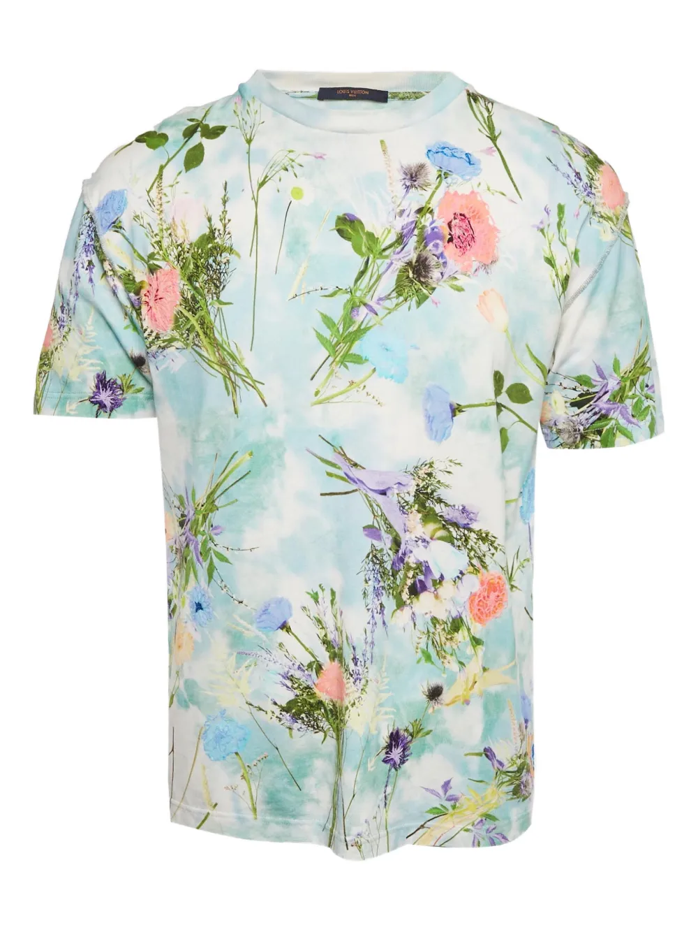 Louis Vuitton Pre-Owned floral-print T-shirt - Blu
