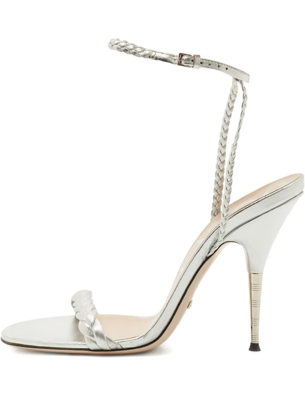 Gucci Pre-Owned braided ankle-strap sandals - Silber
