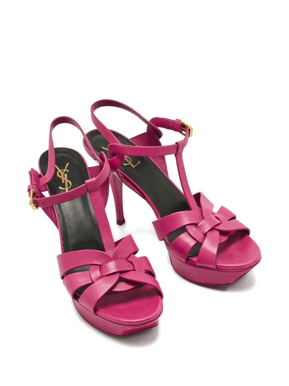 Saint Laurent Pre-Owned platform leather sandals - Roze