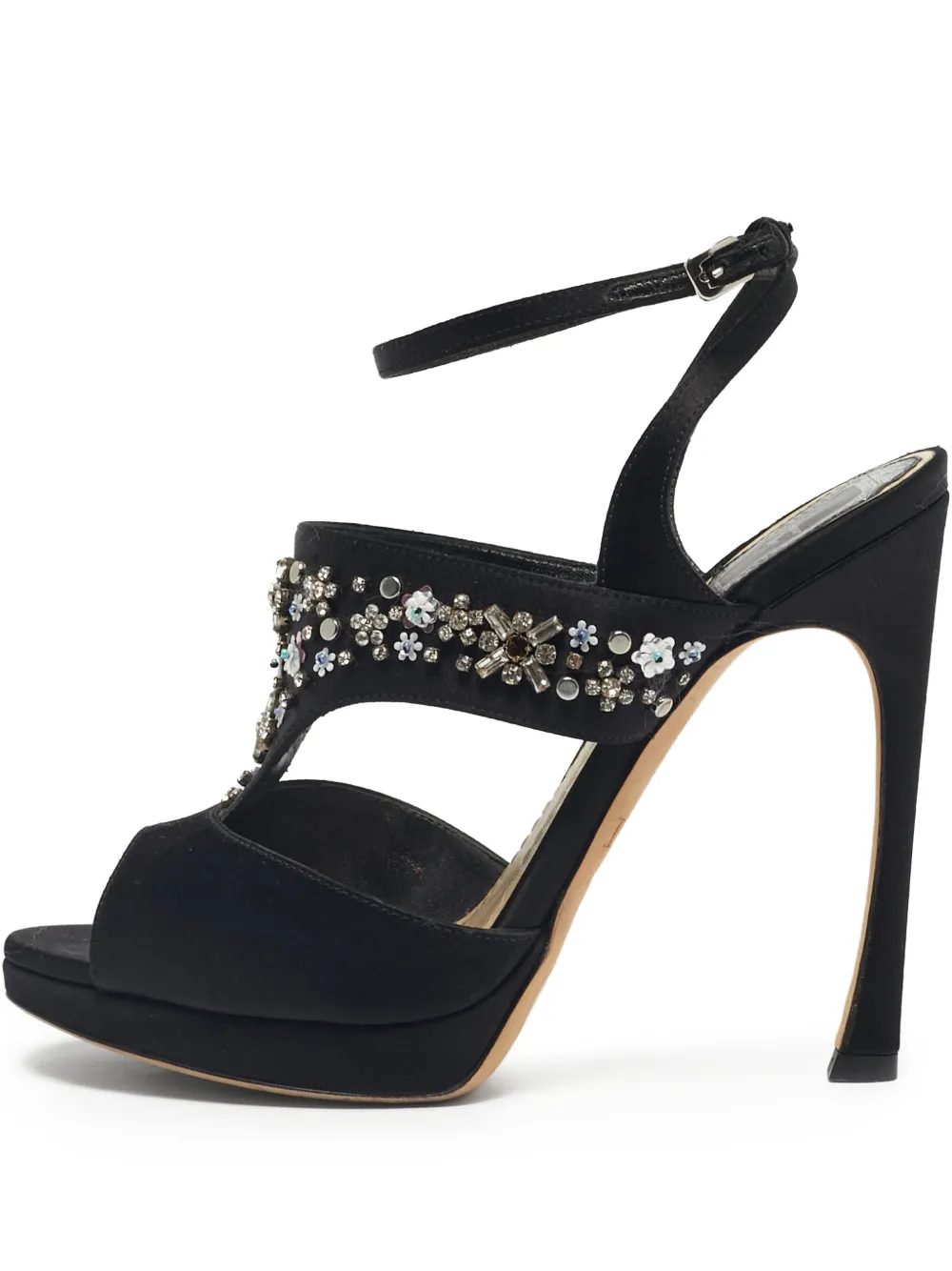 Christian Dior Pre-Owned crystal-embellishment sandals - Nero