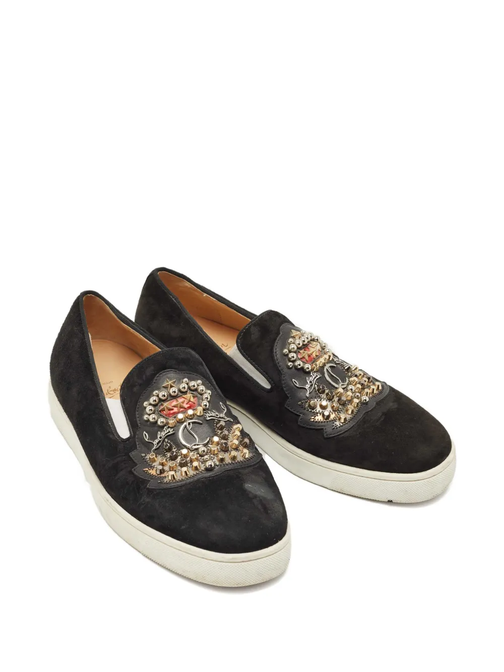 Christian Louboutin Pre-Owned embellished-detail sneakers - Zwart