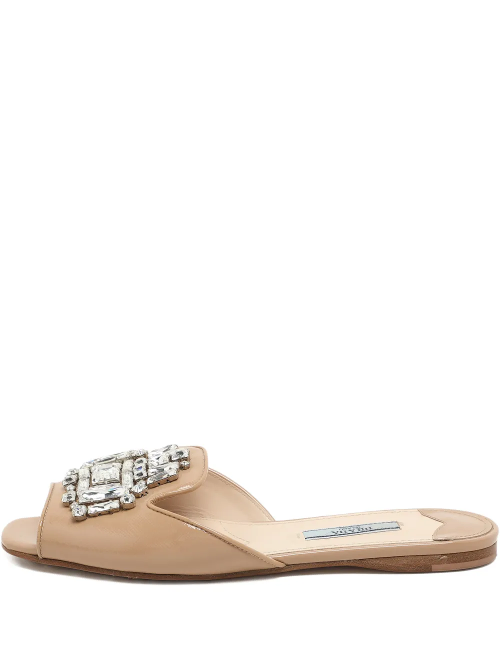 Prada Pre-Owned crystal-embellished leather sandals - Toni neutri