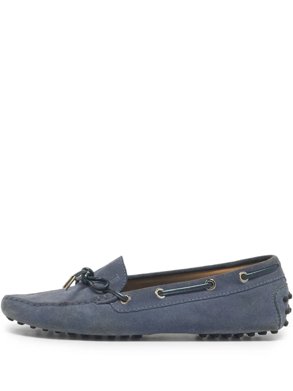 Tod's Vintage suede pebbled-sole boat shoes - Blau