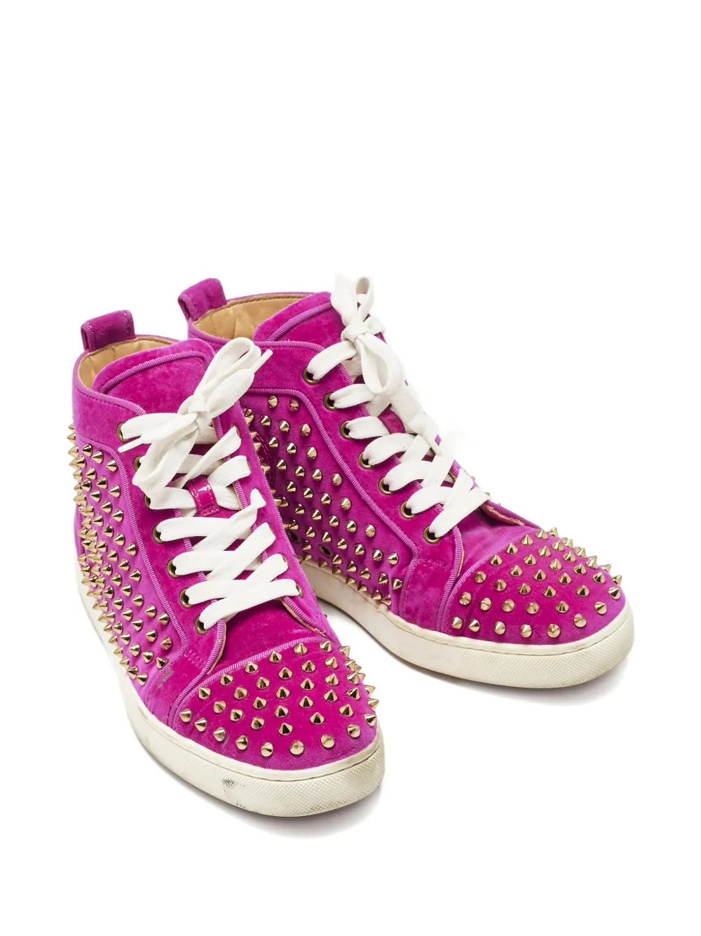 Christian Louboutin Pre-Owned spikes high-top sneakers - Roze