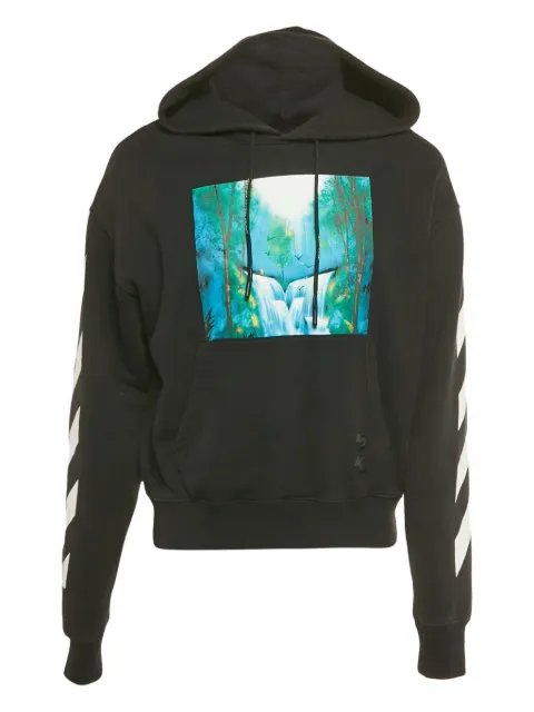 Off-White Pre-Owned waterfall-print stripe hoodie