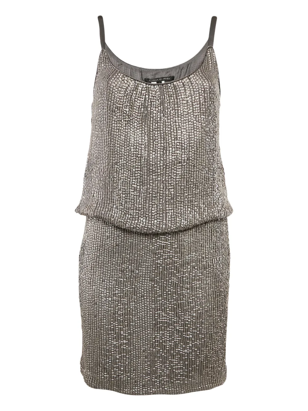 Nina Ricci Pre-Owned embellished silk mini dress - Argento